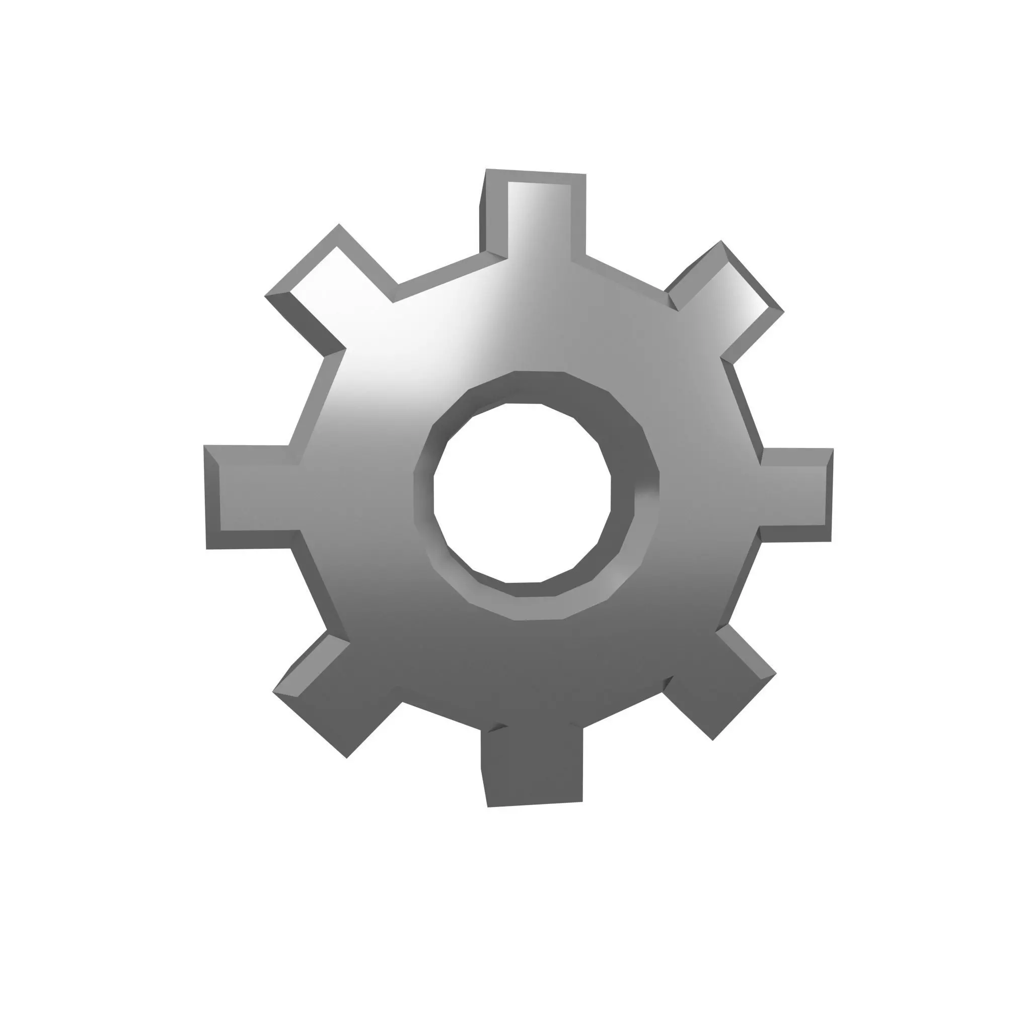 Gear Symbol v2 007 Low-poly 3D model_0