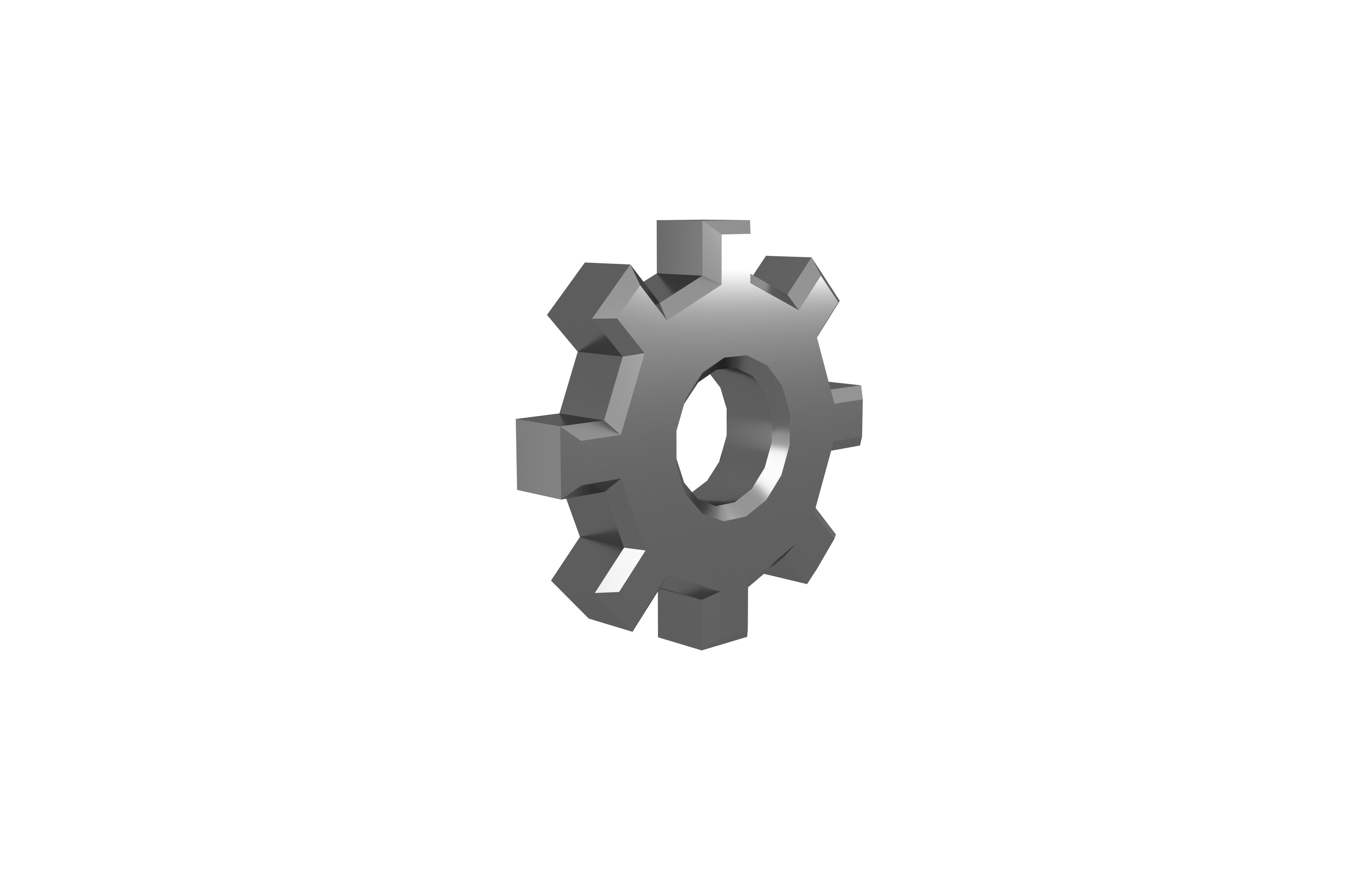 Gear Symbol v2 007 Low-poly 3D model_3