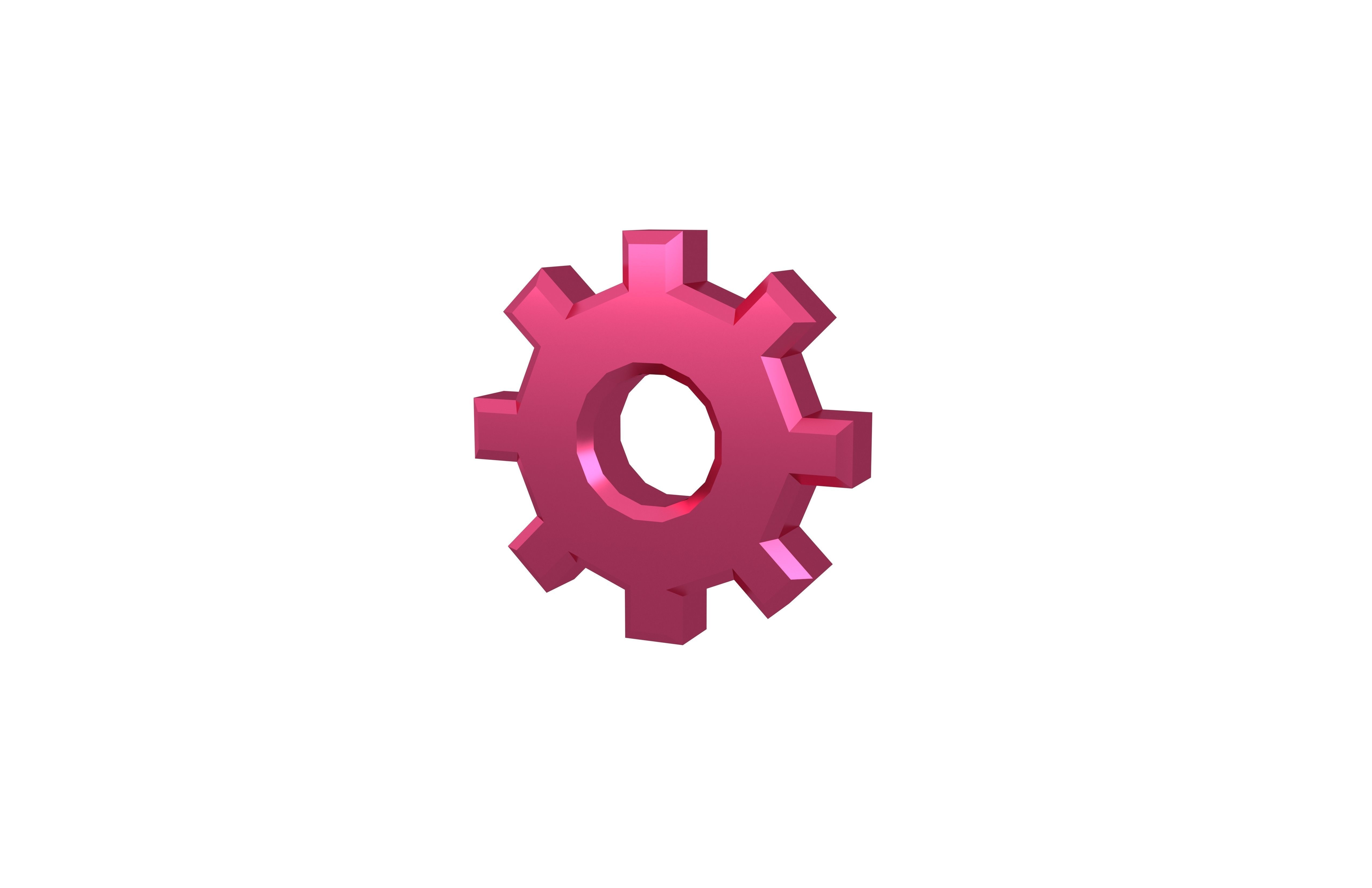 Gear Symbol v2 008 Low-poly 3D model_1