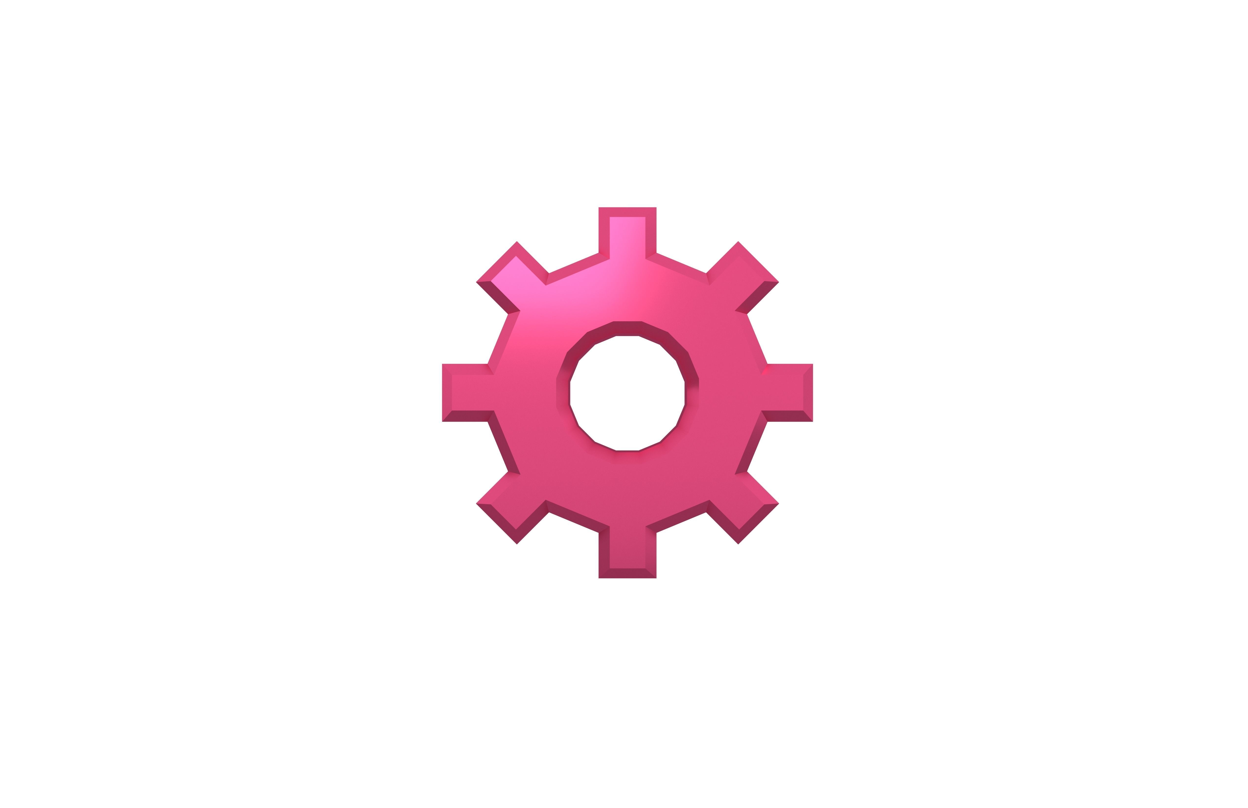 Gear Symbol v2 008 Low-poly 3D model_2