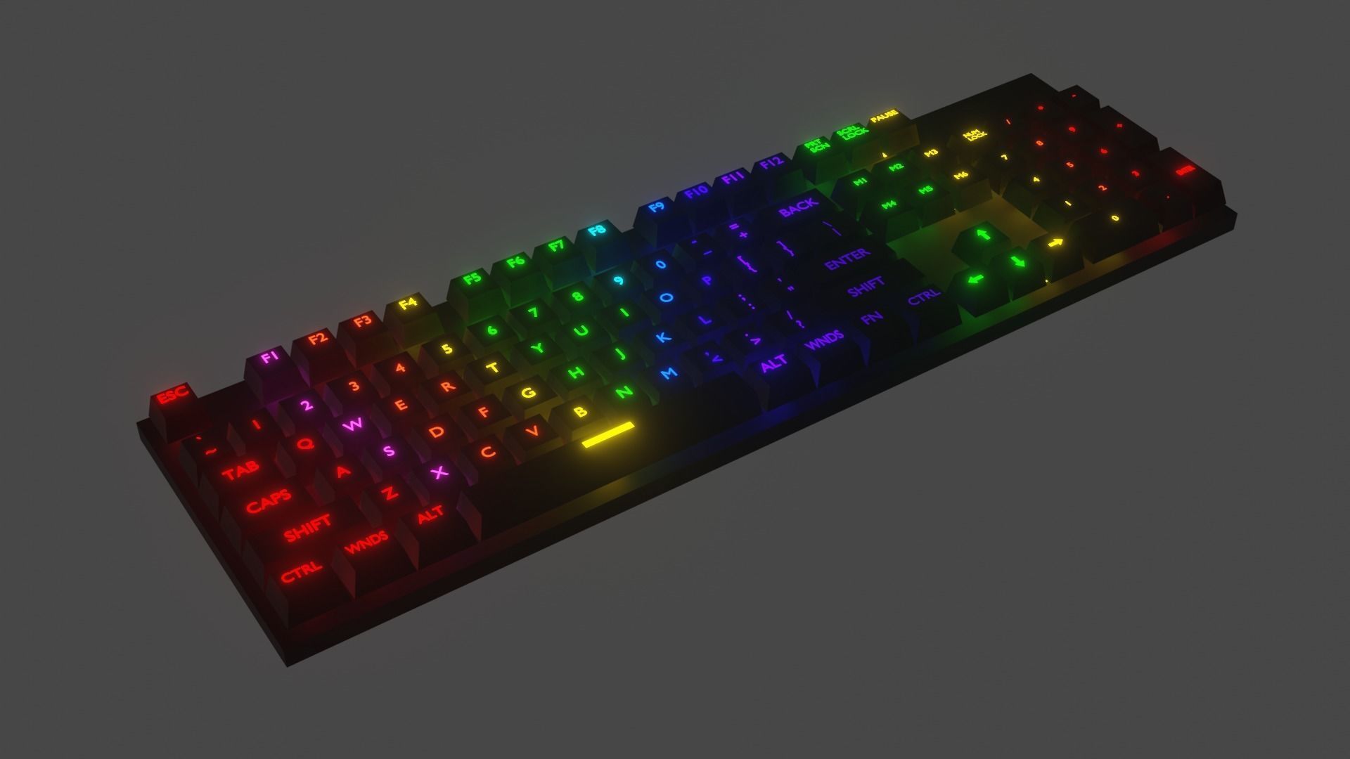Rgb Keyboard Free 3D model_1