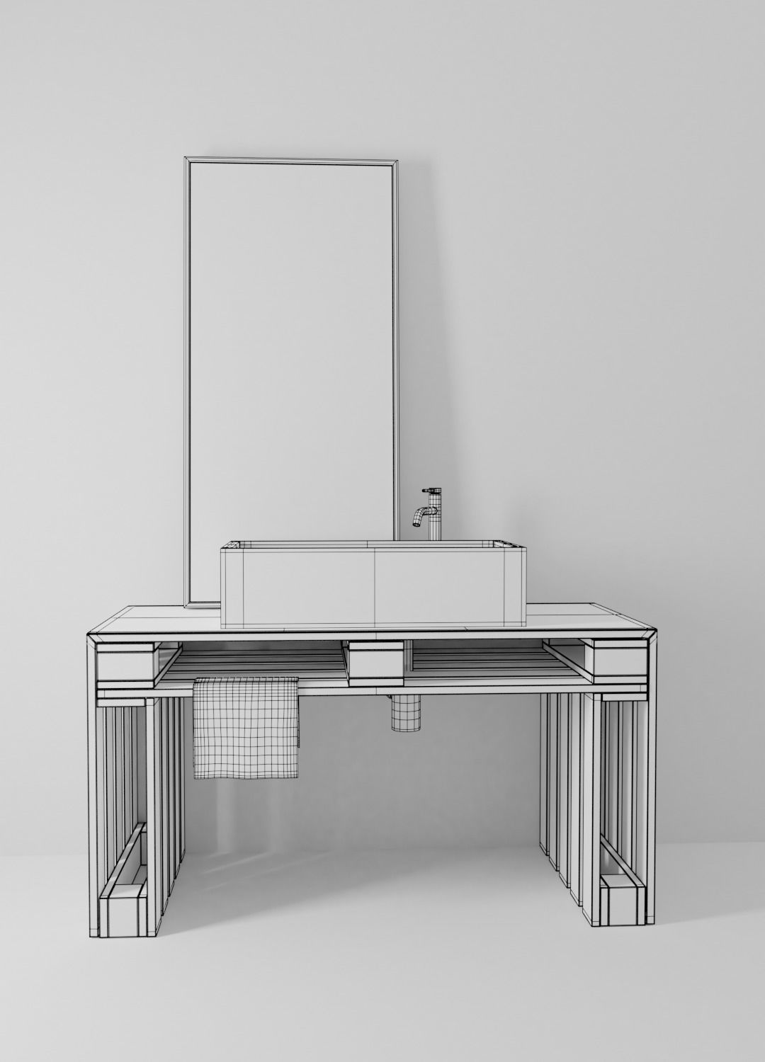 Bathroom vanity 3D model_3