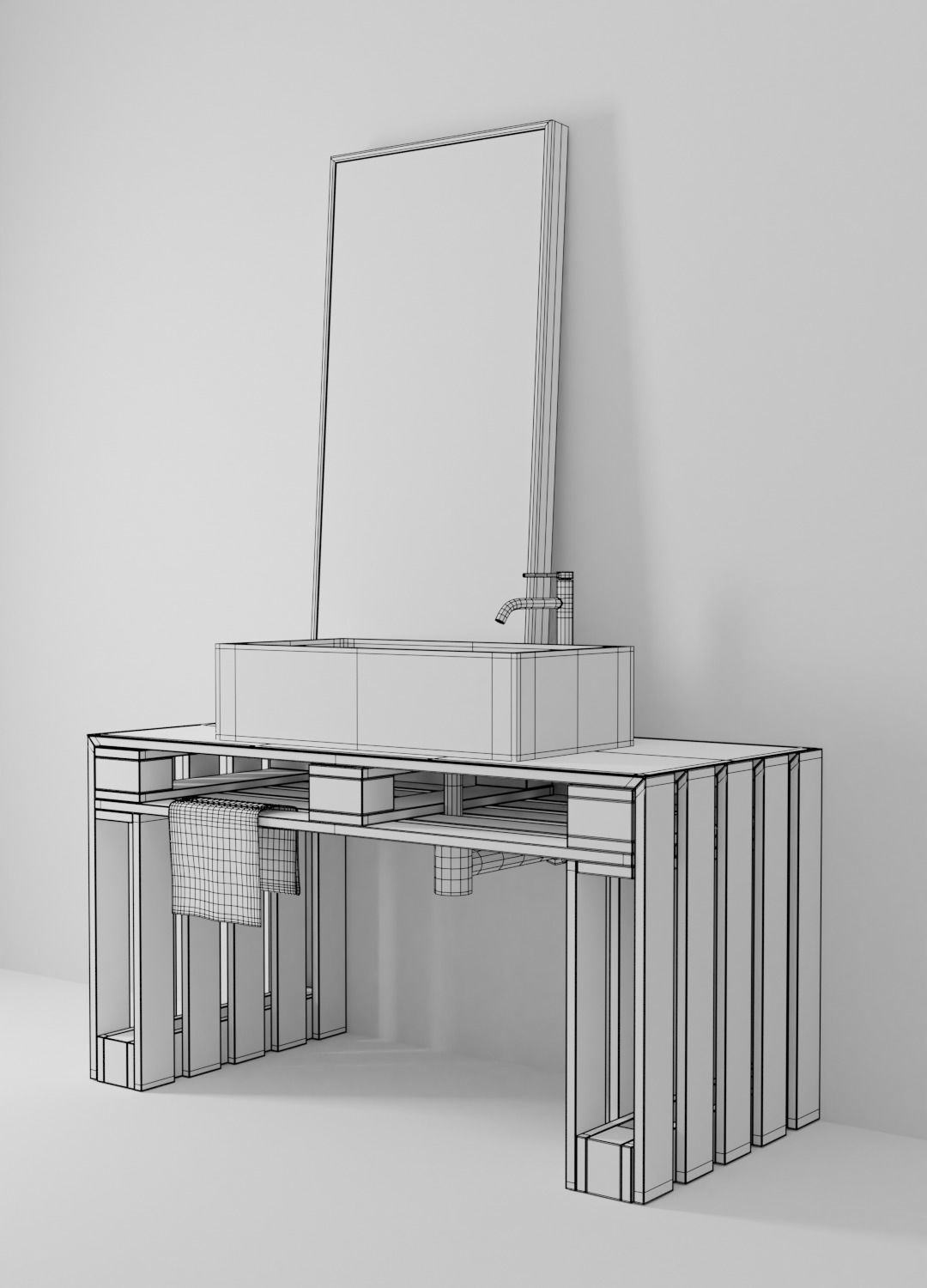 Bathroom vanity 3D model_1