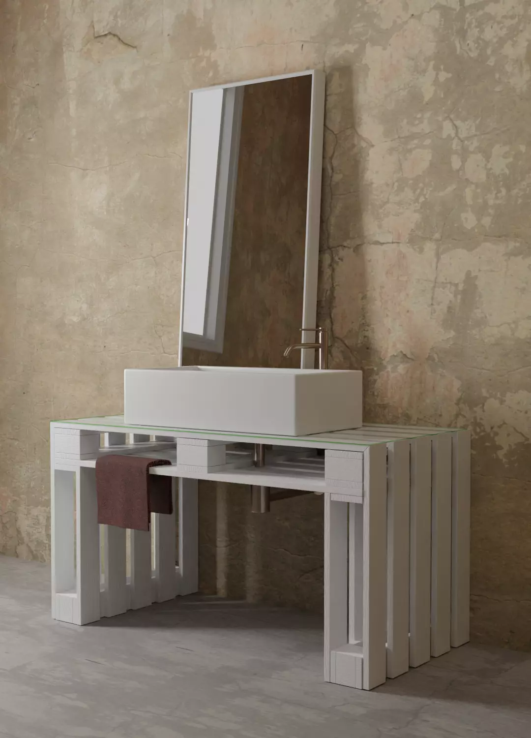 Bathroom vanity 3D model_0