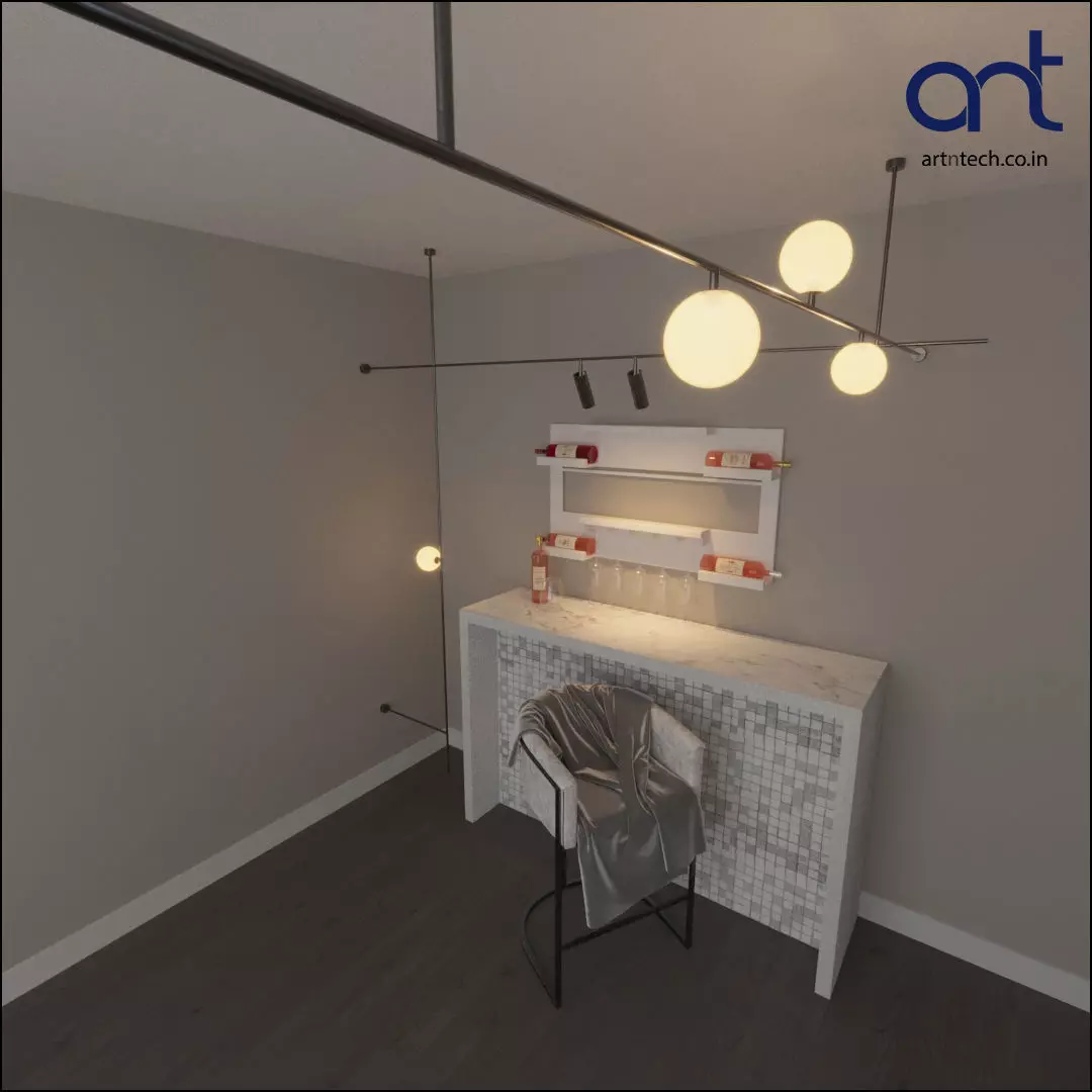 product 4 room with table and chairs Free 3D model