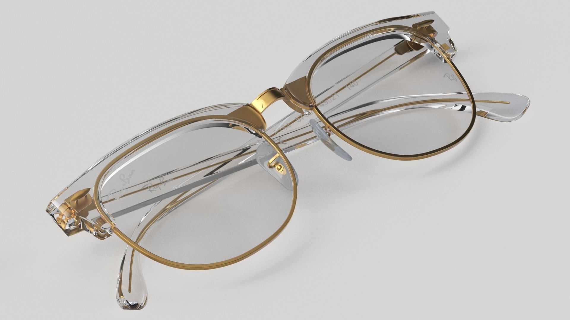 Ray-Ban eyeglasses RB5154 Single Transparent Close 3D model_11
