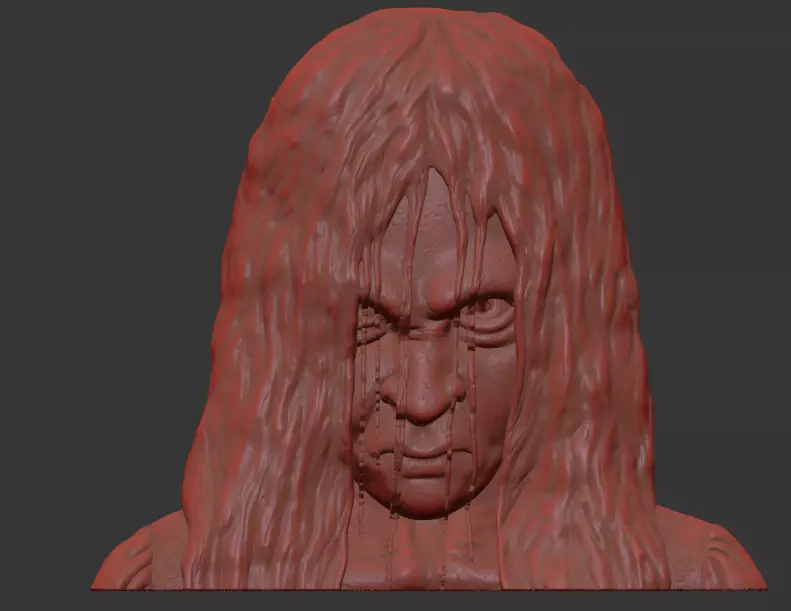 3D print head of woman with long hair 3D print model