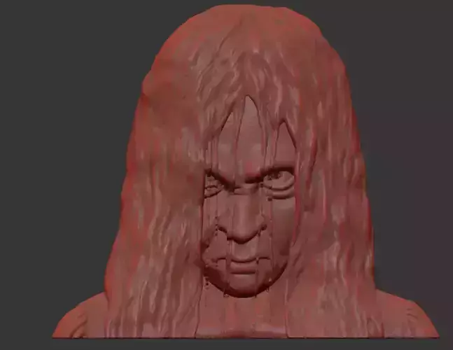 3D print head of woman with long hair 3D print model