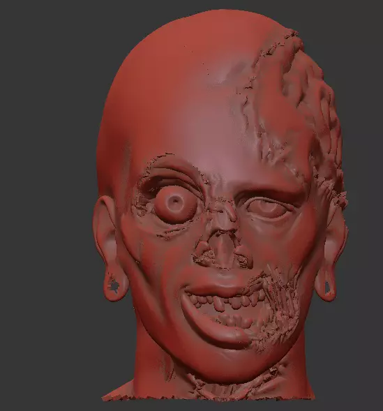 3D print zombie head 3D print model_0