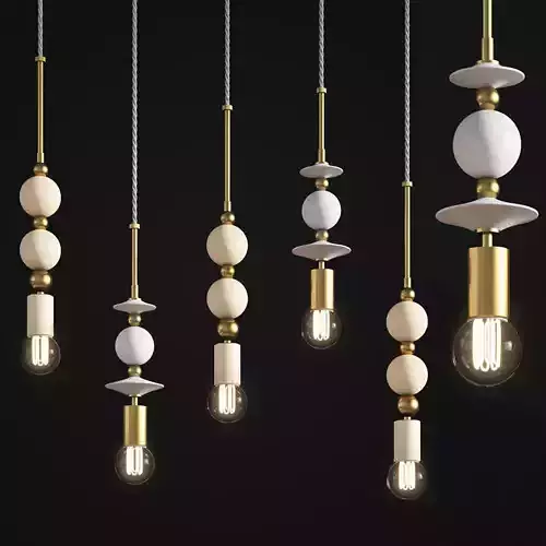 Beaded Pendant Lamp Spheres pigeontoeceramics
