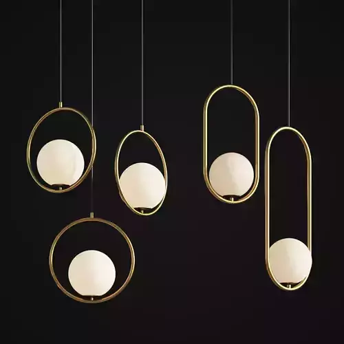 Two Pendant Hanging Light Set 01