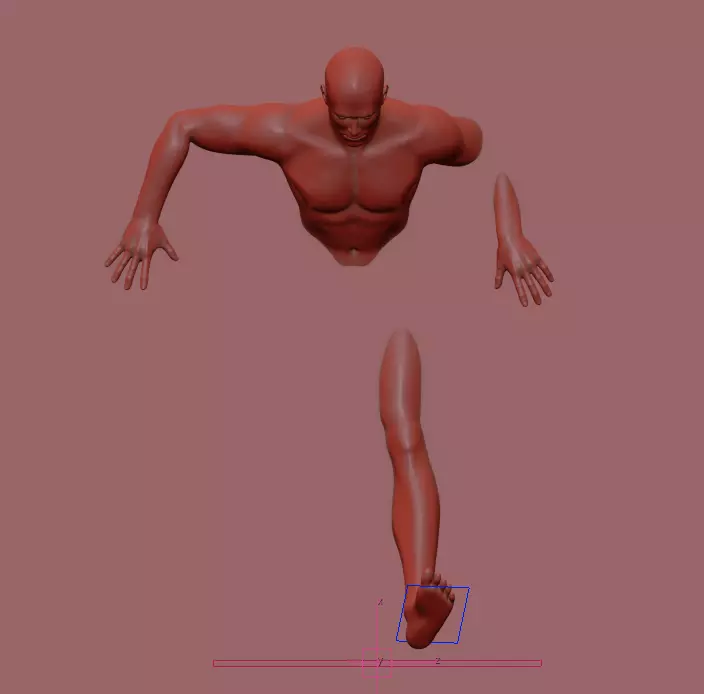 3D print man running in air 3D print model_0