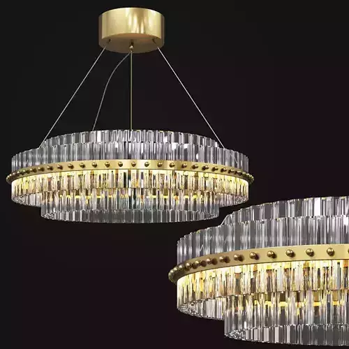 Round Glass Chandelier Modern Style Living Room Lighting