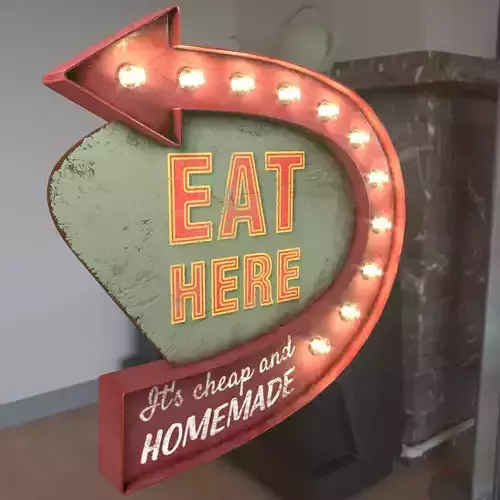 Arrow Sign EAT HERE 3D model