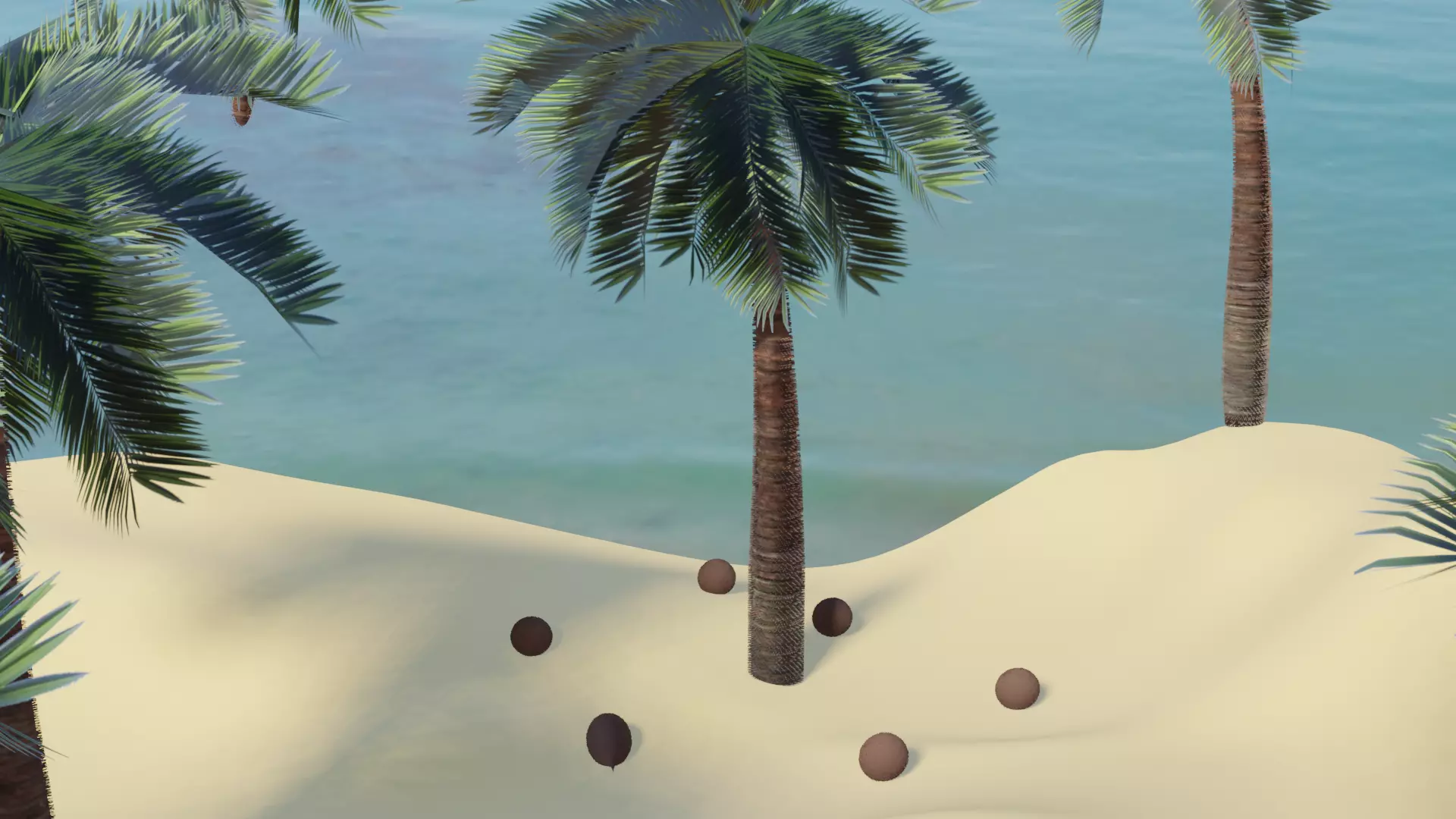 Coconut tree Land Free 3D model