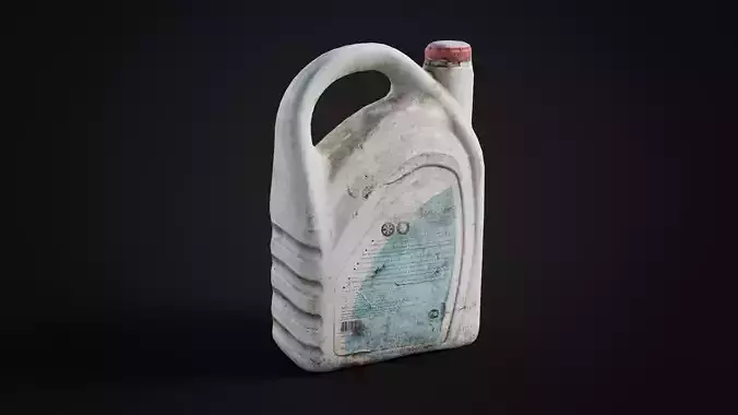 Car oil bottle Low-poly 3D model