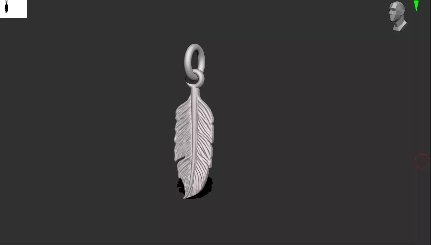 Feather pendant 3D print model_0