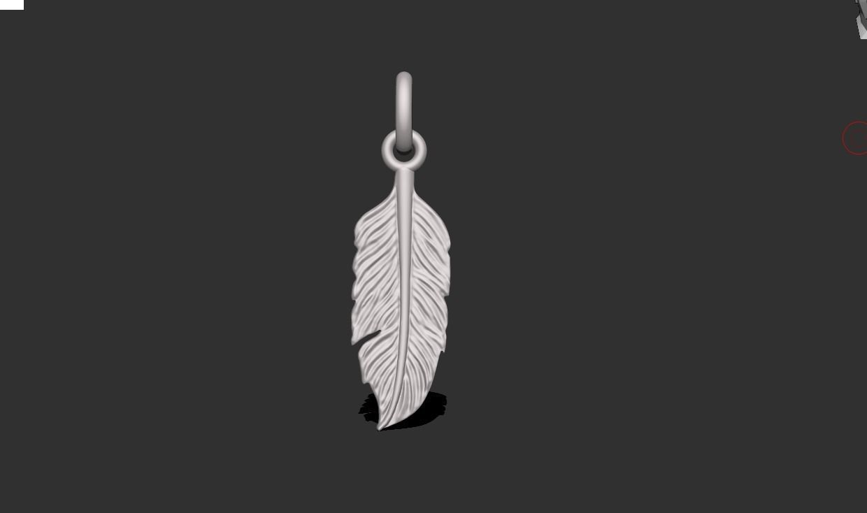 Feather pendant 3D print model_1