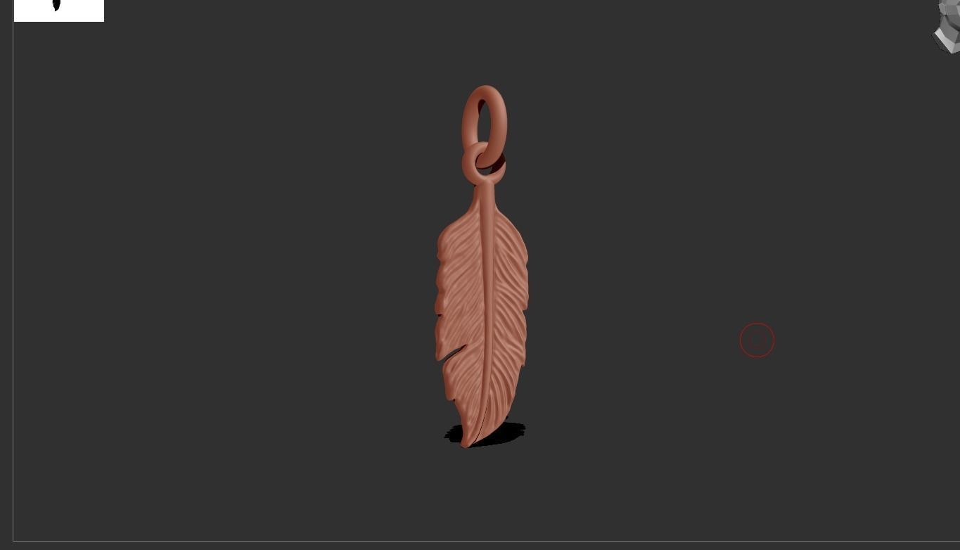 Feather pendant 3D print model_2