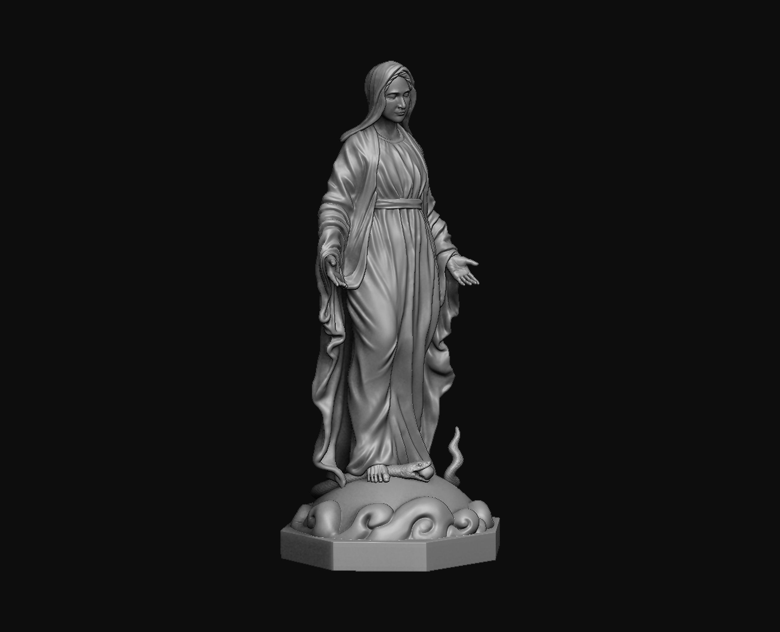 Virgin Mary 3D print model_6