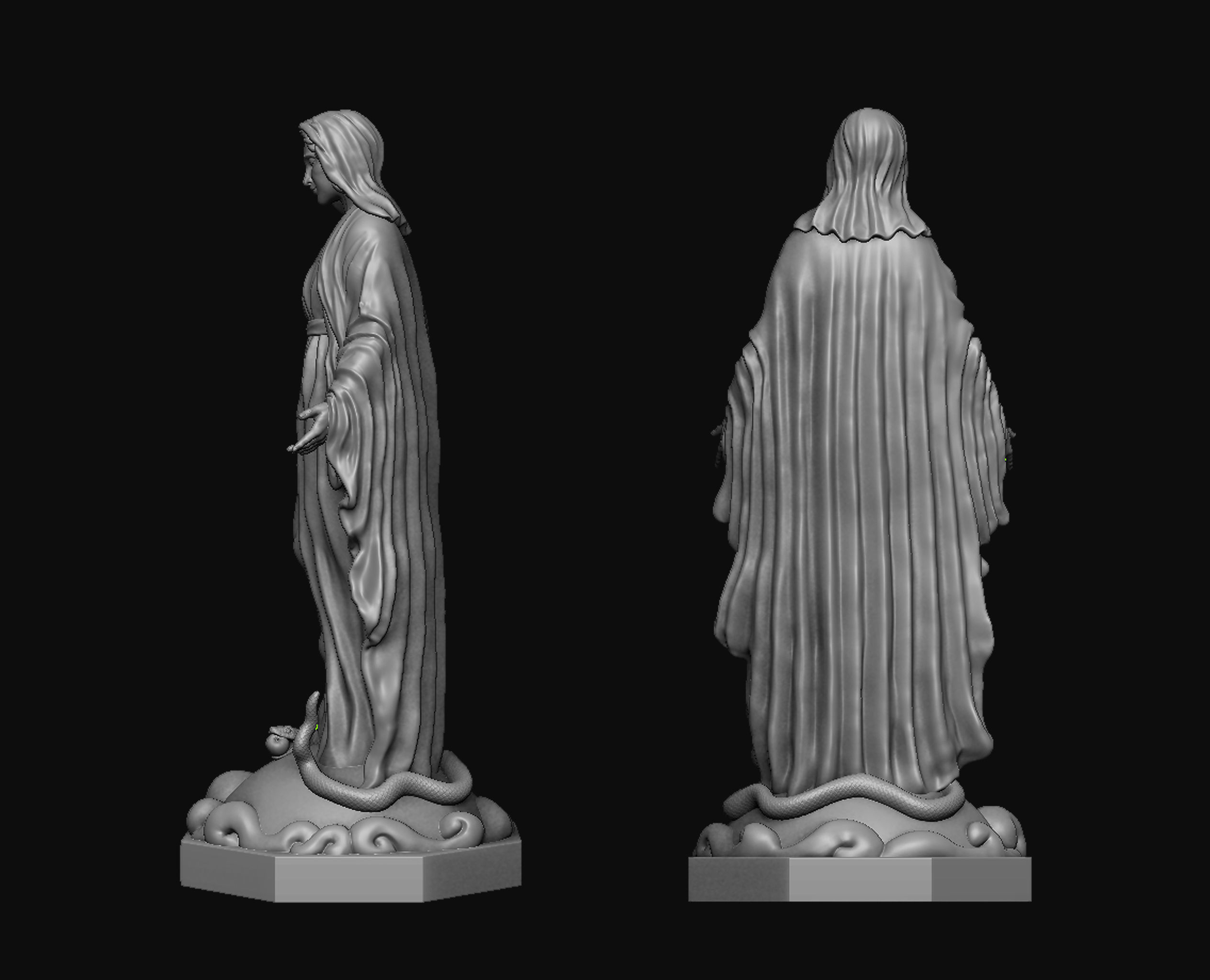 Virgin Mary 3D print model_3