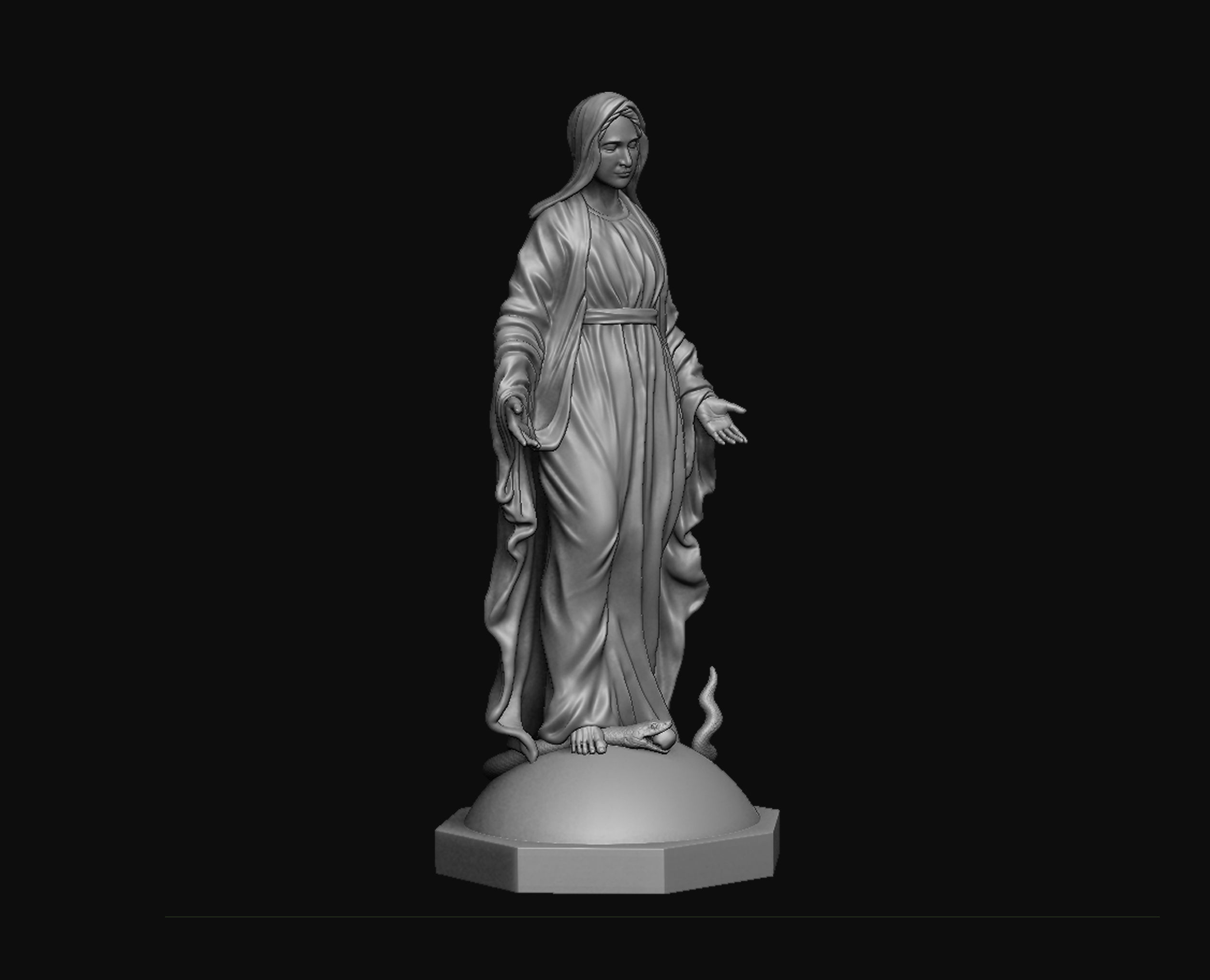 Virgin Mary 3D print model_7
