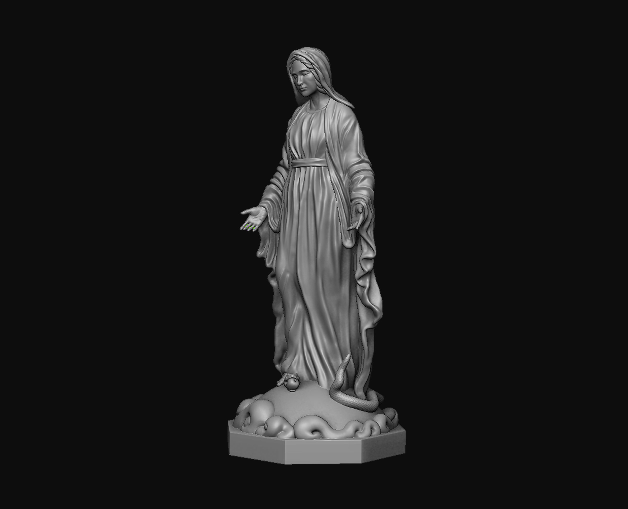 Virgin Mary 3D print model_8