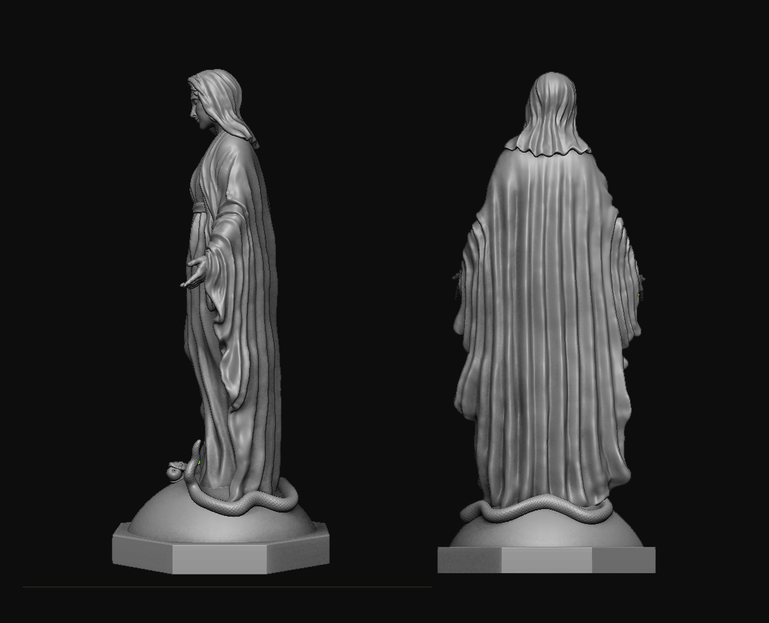Virgin Mary 3D print model_5