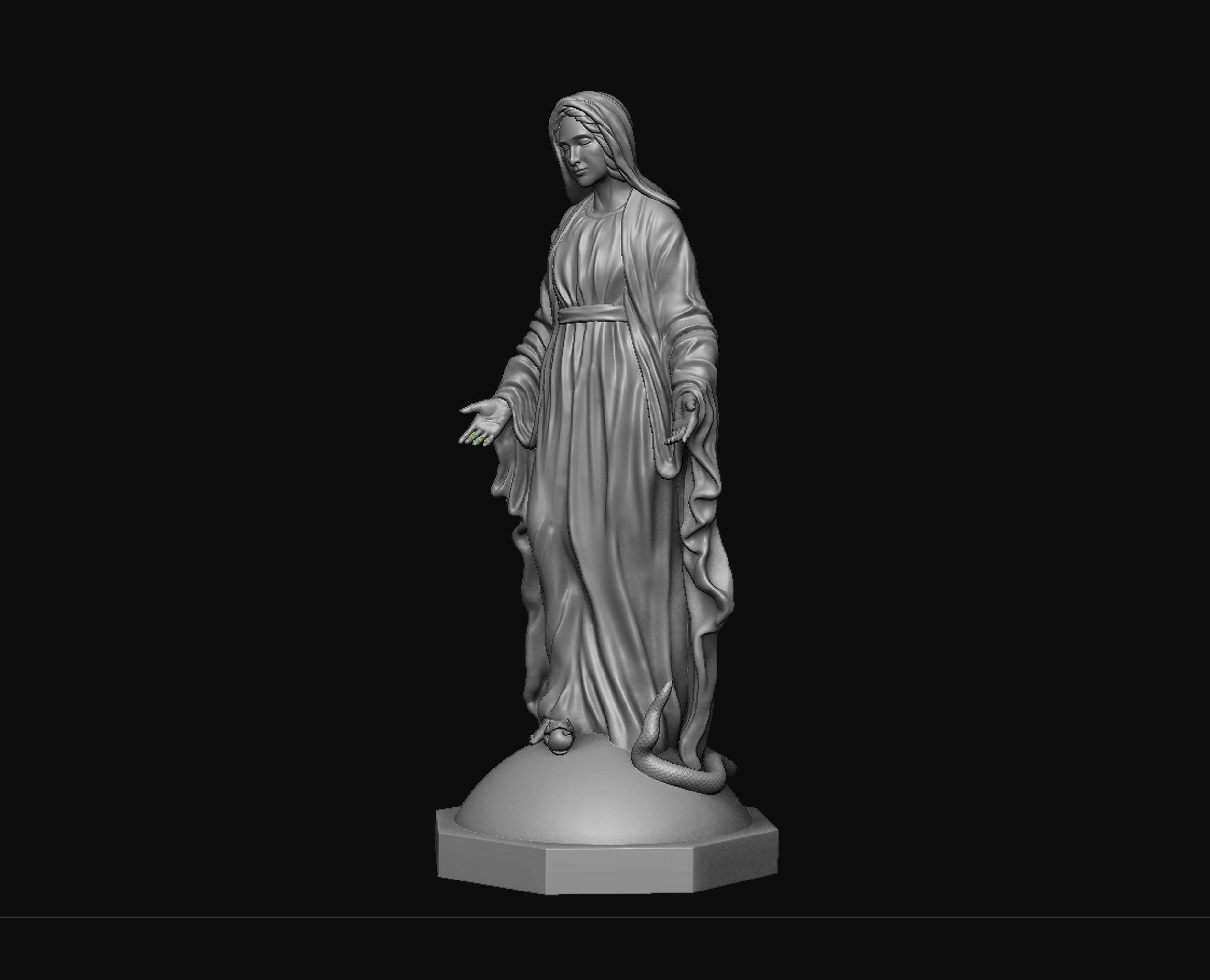 Virgin Mary 3D print model_9