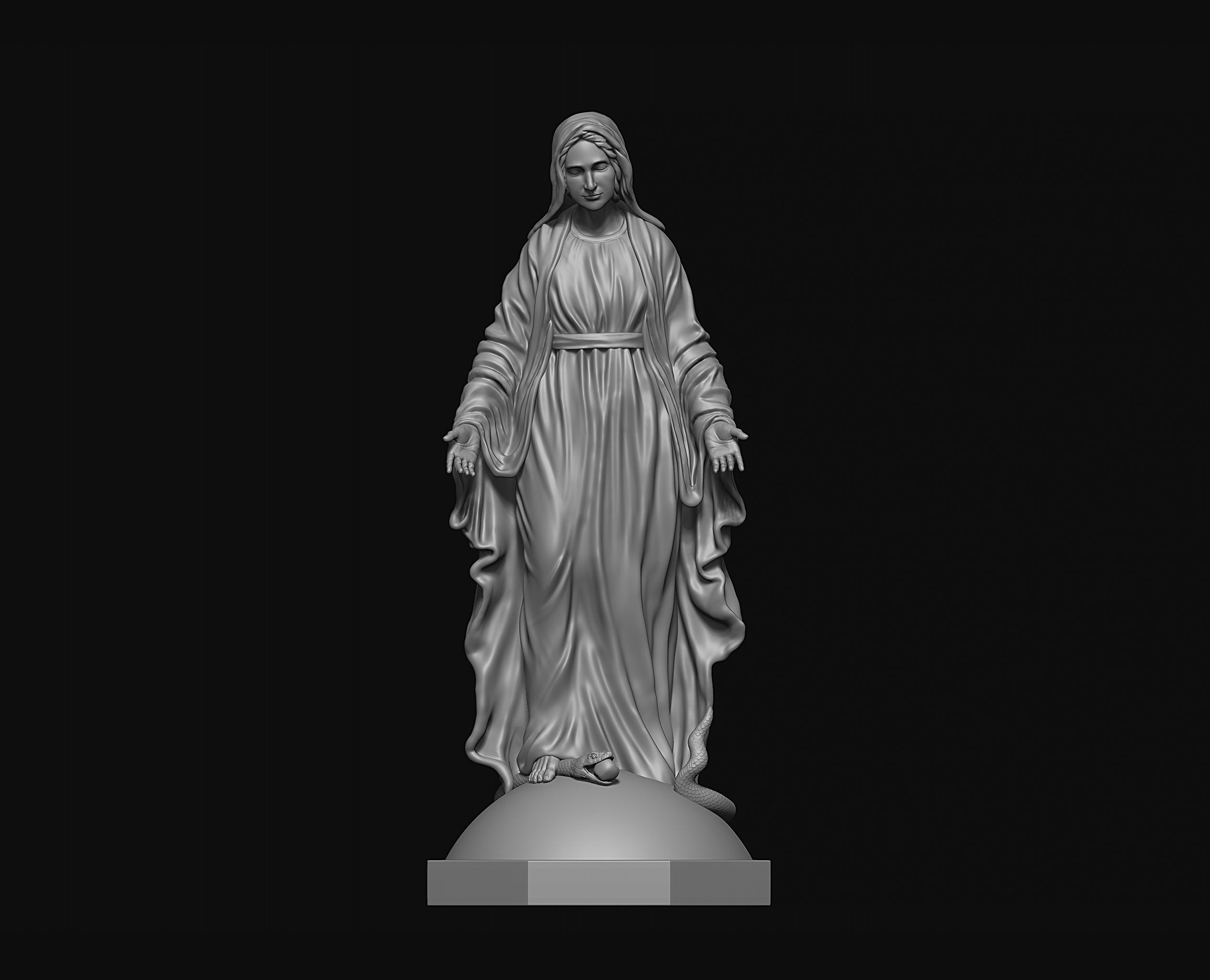 Virgin Mary 3D print model_1