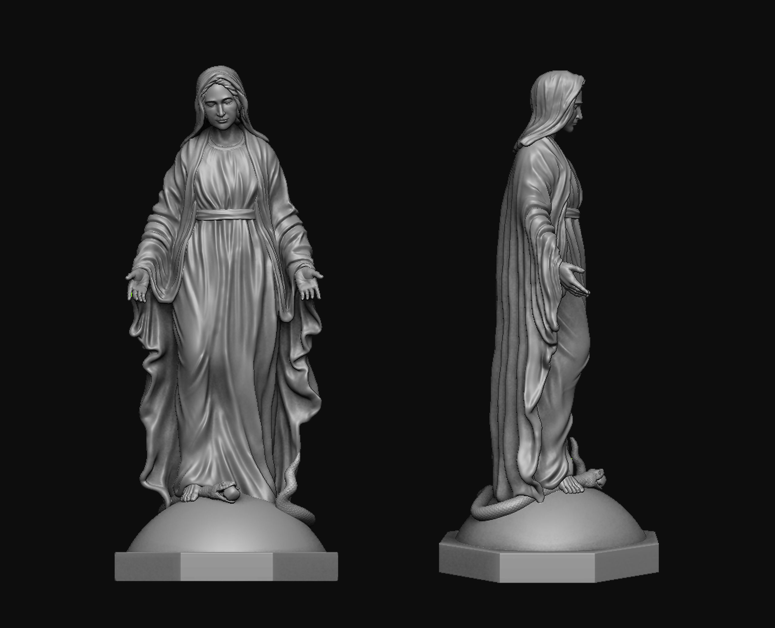 Virgin Mary 3D print model_4