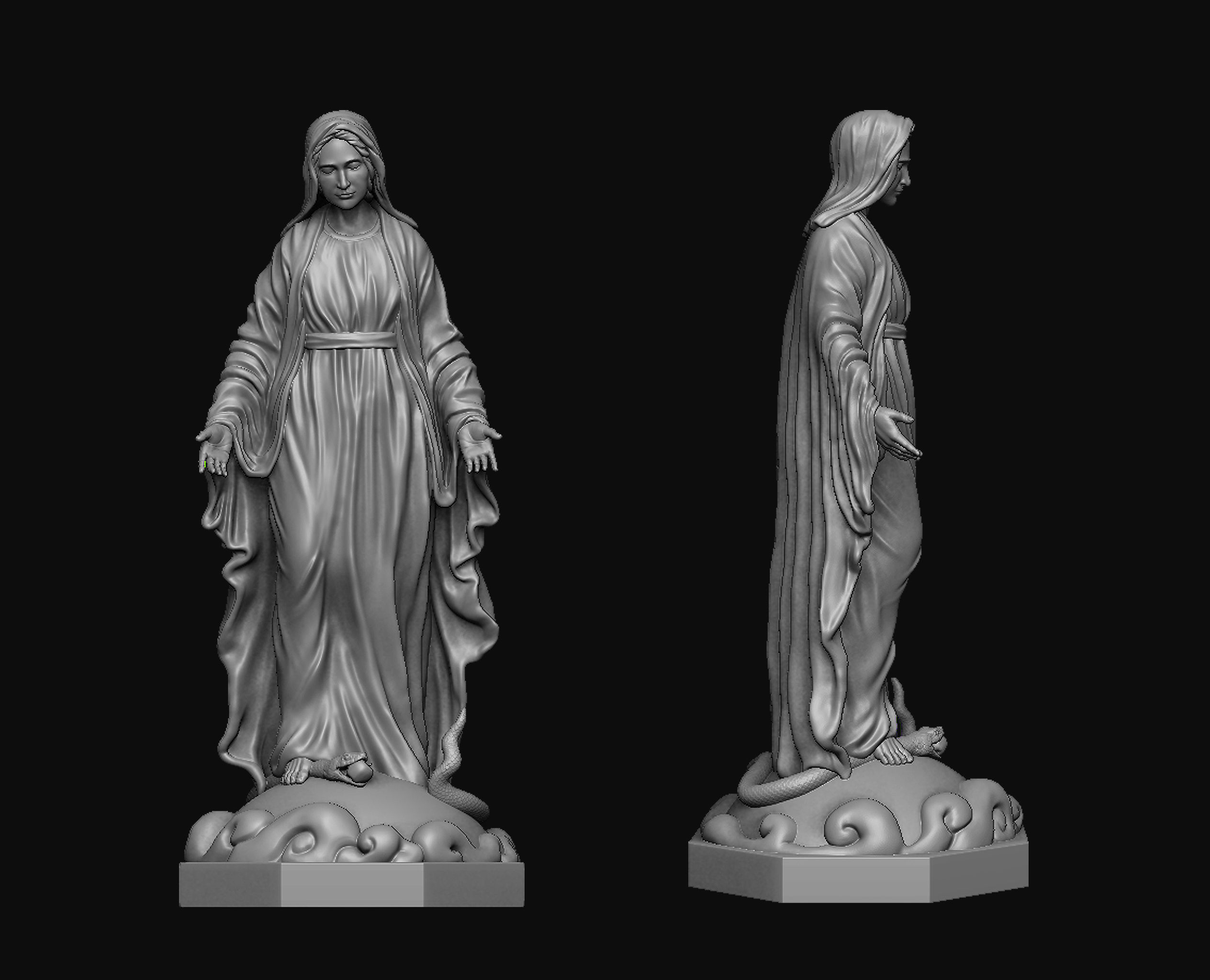 Virgin Mary 3D print model_2