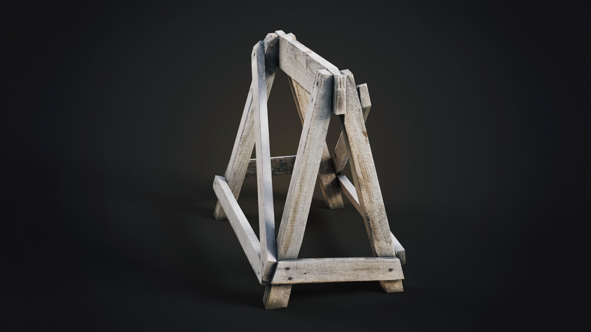 Wood barricade Low-poly 3D model_7