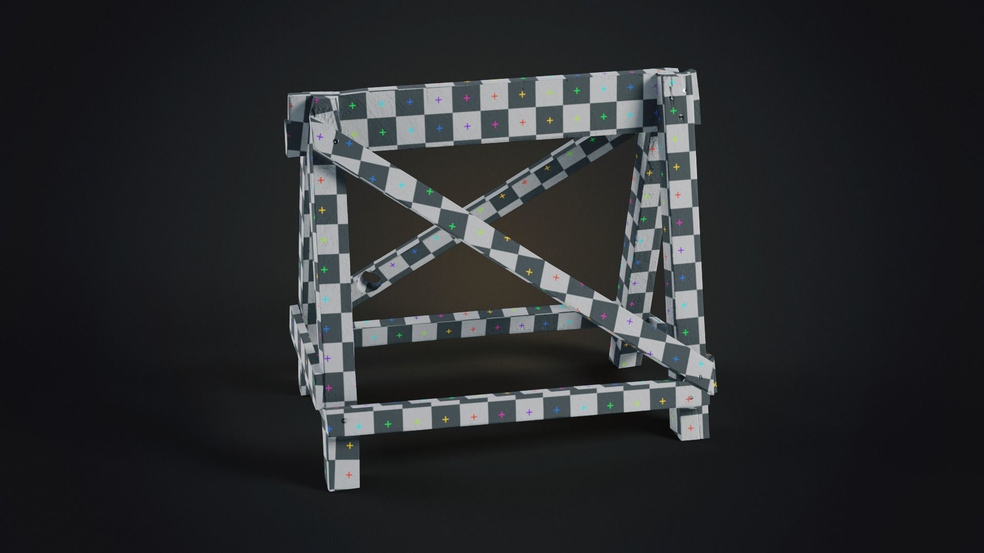 Wood barricade Low-poly 3D model_11