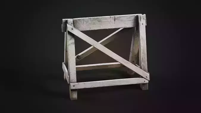 Wood barricade Low-poly 3D model