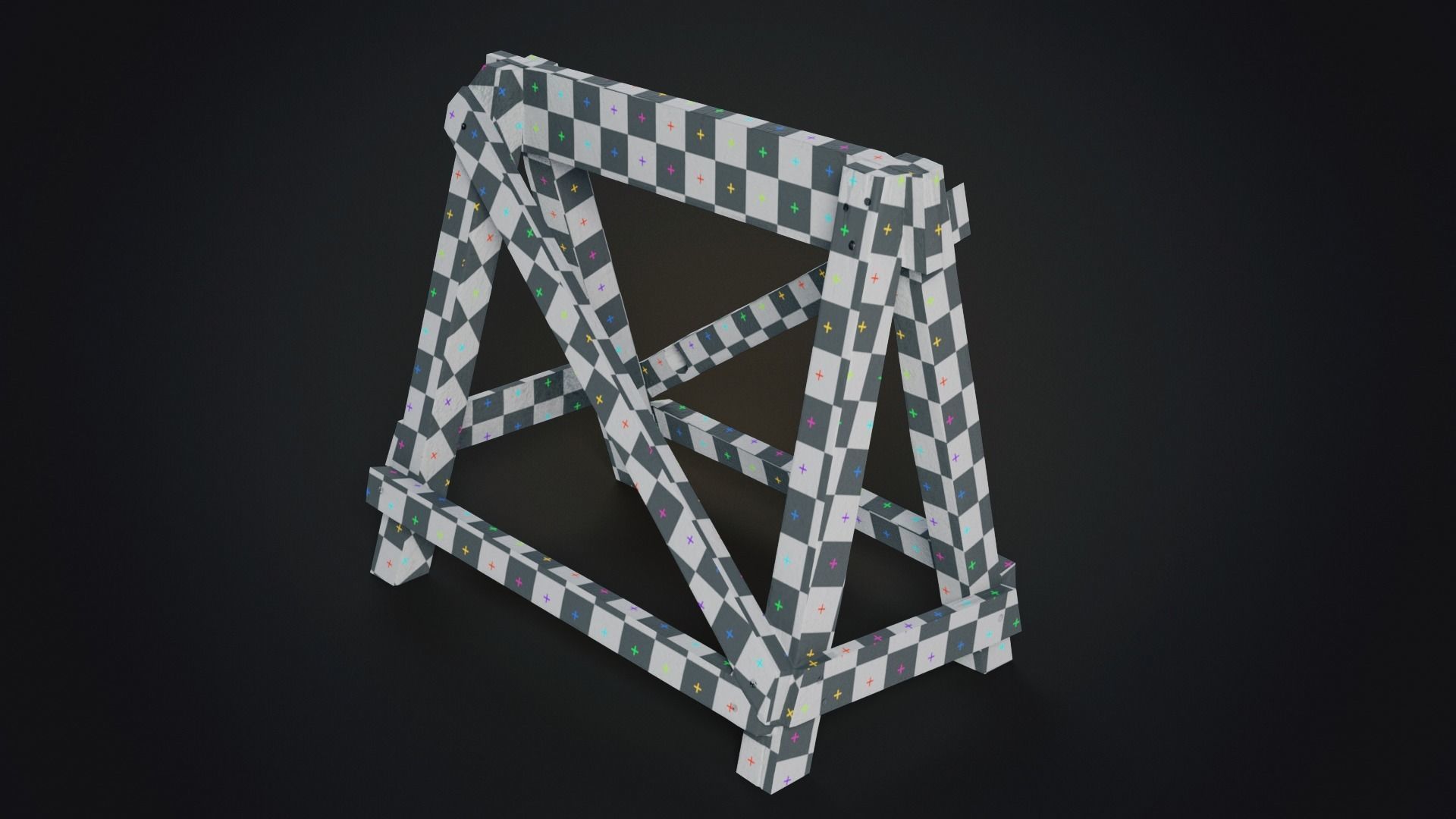 Wood barricade Low-poly 3D model_12