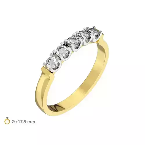 N049 Five gems wedding ring 