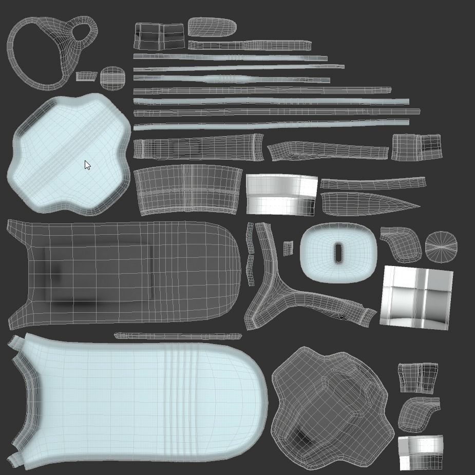 Futuristic Medical Chair Low-poly 3D model_6