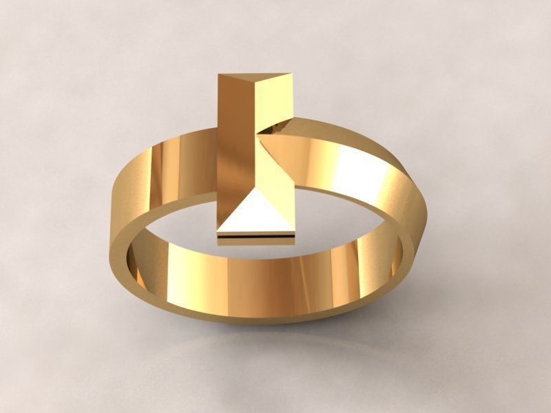 T shaped ring 3D print model_1