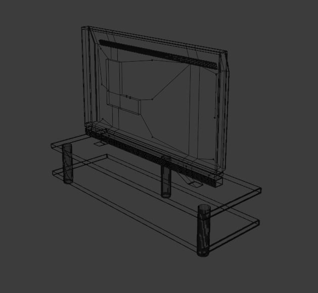 TV and TV stand 3D model_8