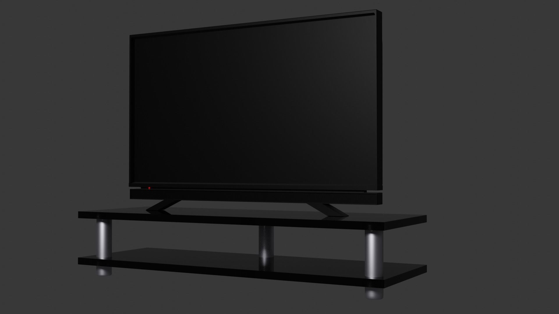 TV and TV stand 3D model_1