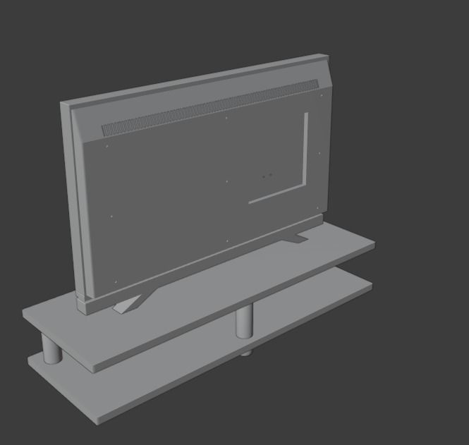 TV and TV stand 3D model_6