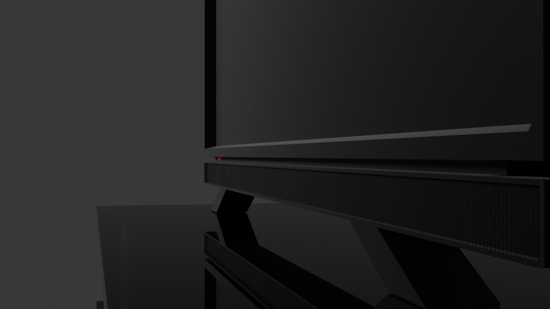 TV and TV stand 3D model_2