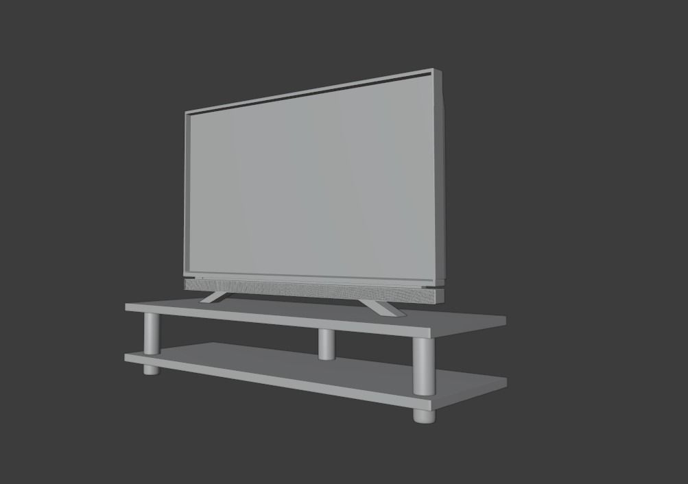 TV and TV stand 3D model_5