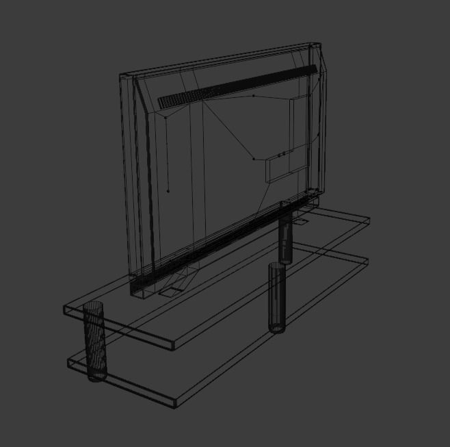 TV and TV stand 3D model_7
