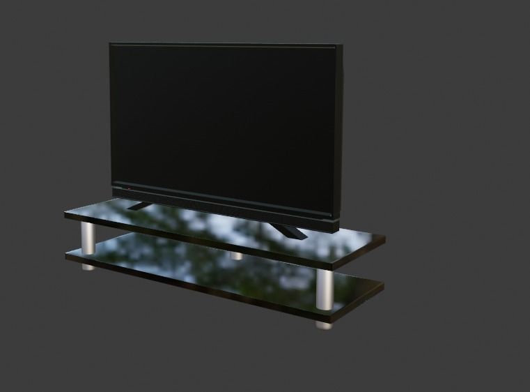 TV and TV stand 3D model_9