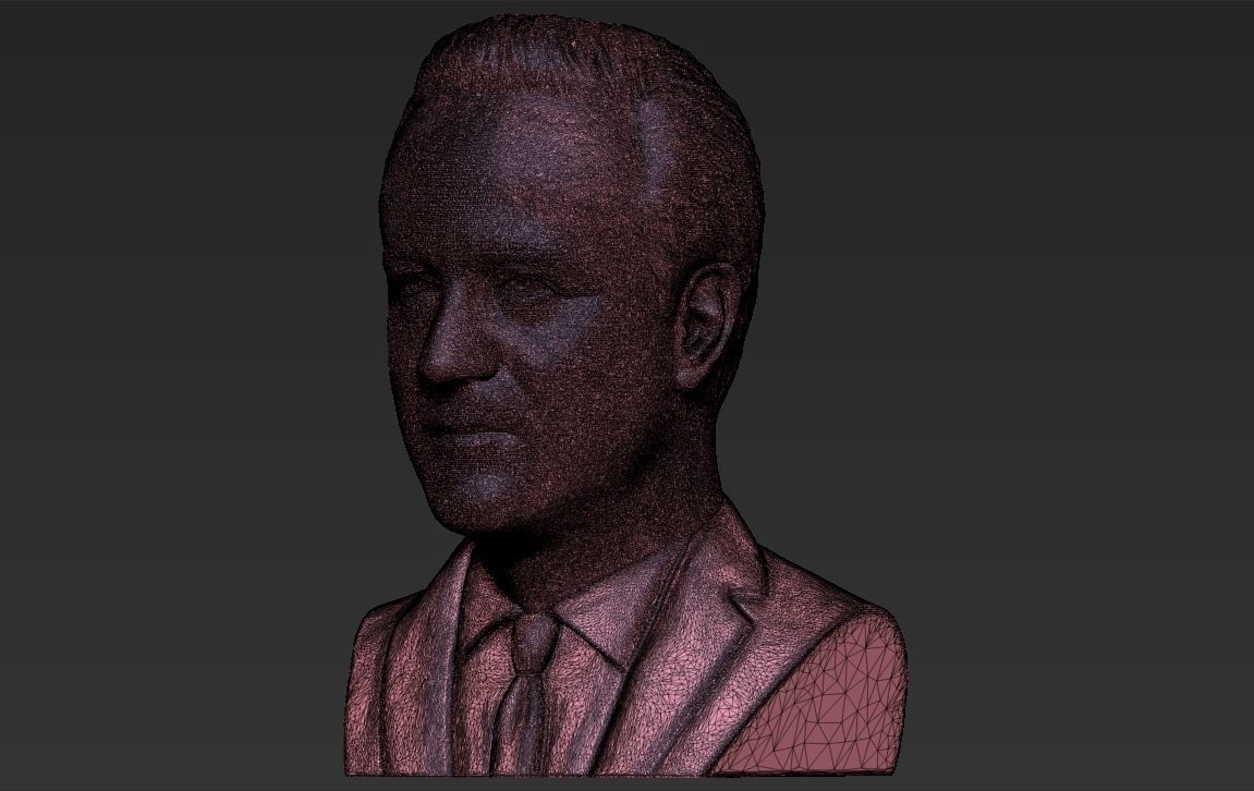 David Cameron bust 3D printing ready stl obj formats 3D print model_31
