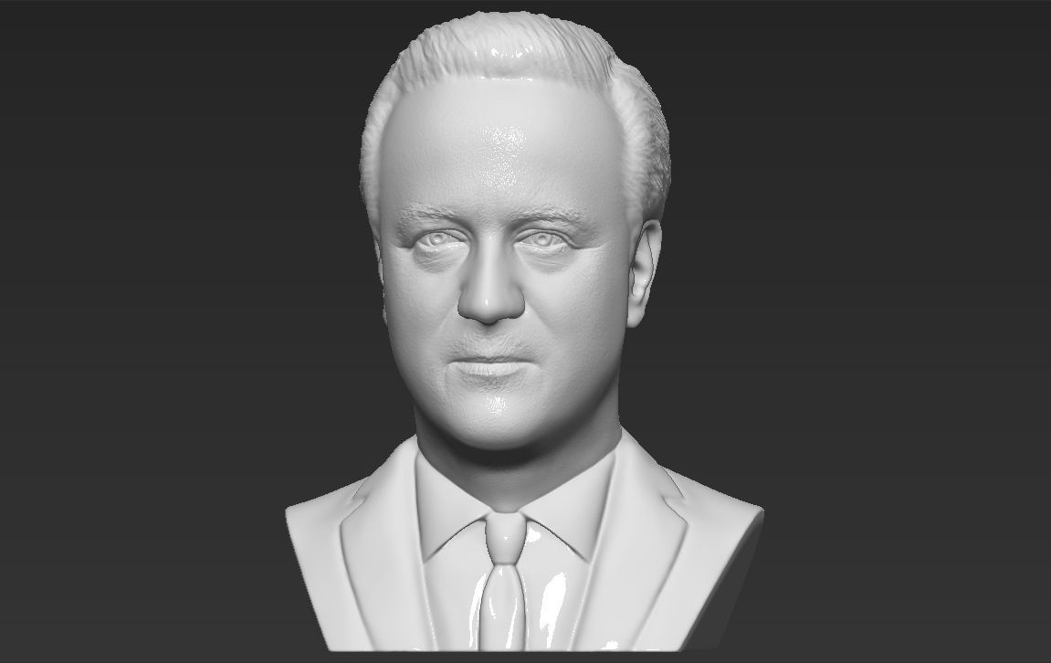 David Cameron bust 3D printing ready stl obj formats 3D print model_6