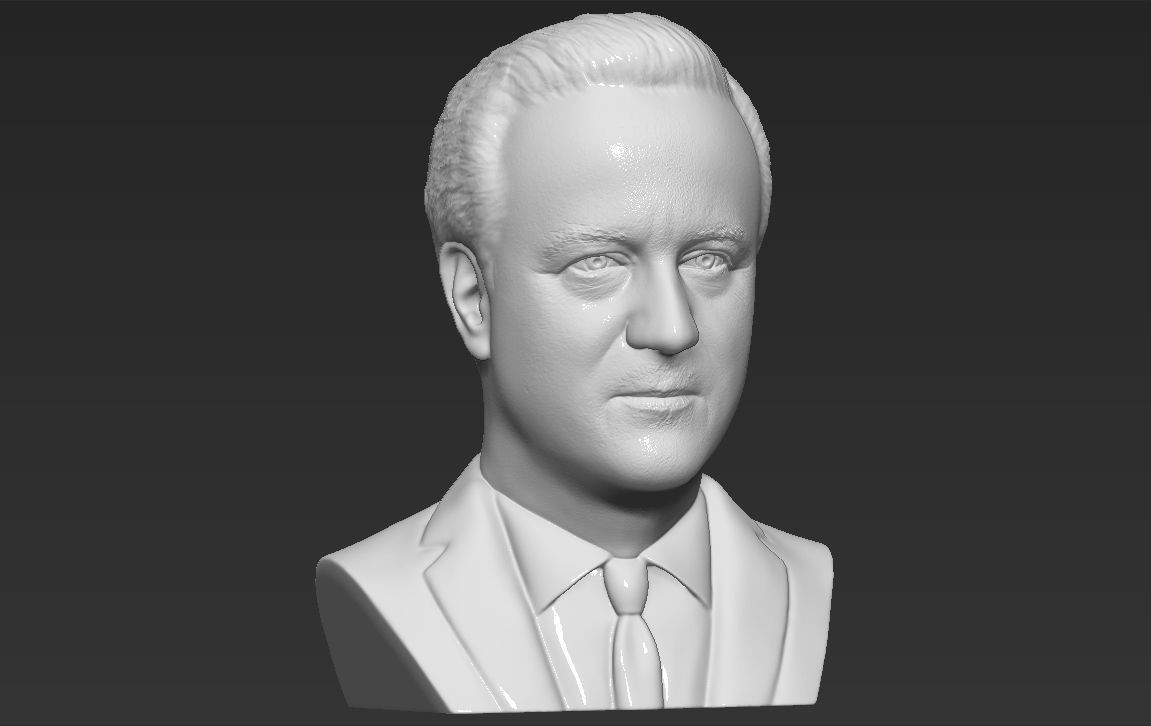 David Cameron bust 3D printing ready stl obj formats 3D print model_16