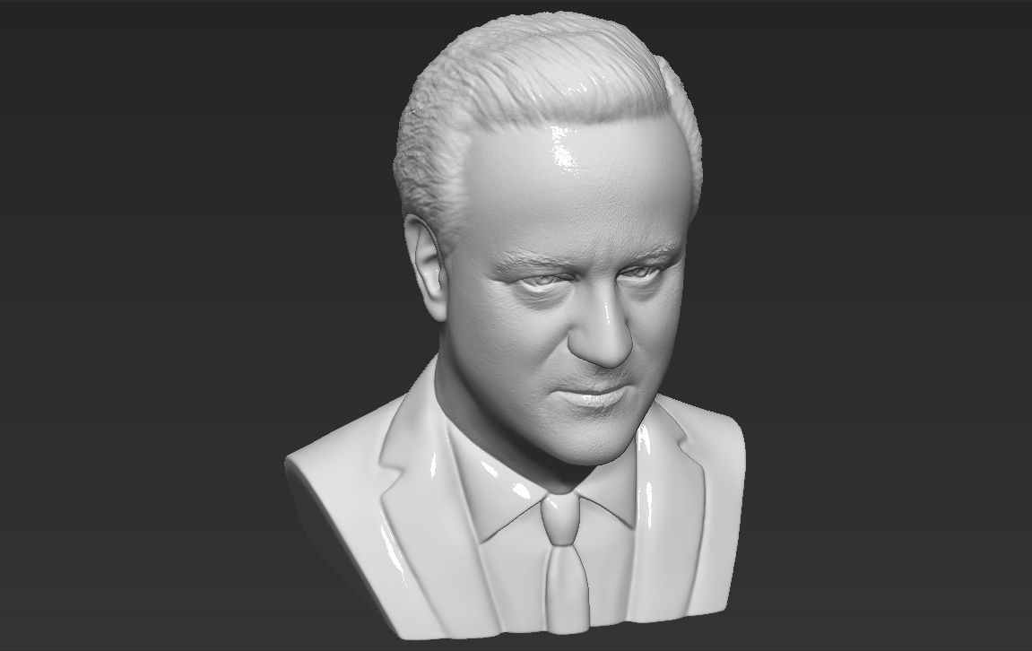 David Cameron bust 3D printing ready stl obj formats 3D print model_18